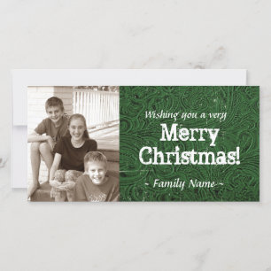 Carte de Noël en cuir à outils verts