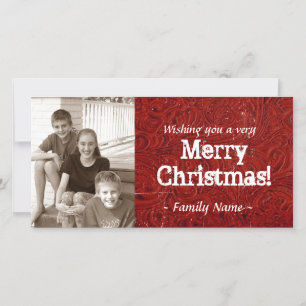 Carte de Noël en cuir rouge