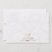 Carte de Noël en dentelle blanche or personnalisée (Dos)