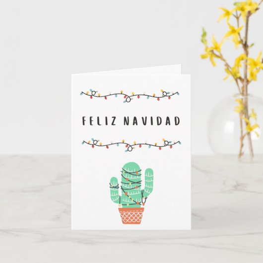 Carte de Noël en espagnol mexicain (Fleur jaune)