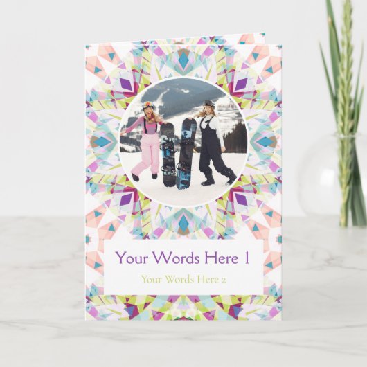 Carte de Noël en étoile violette personnalisée (Devant)