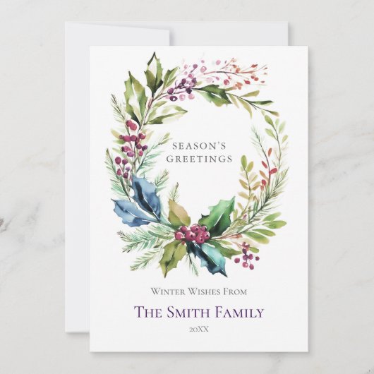 Carte de Noël en fer blanc rouge et vert (Devant)