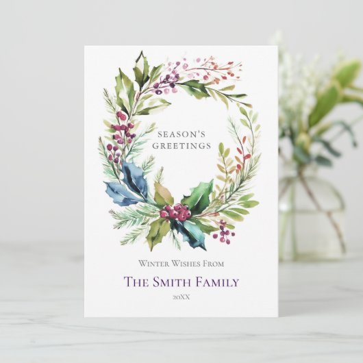 Carte de Noël en fer blanc rouge et vert (Debout devant)