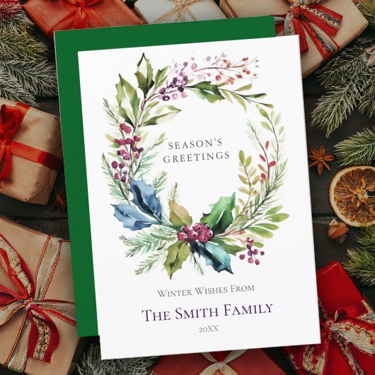 Carte de Noël en fer blanc rouge et vert