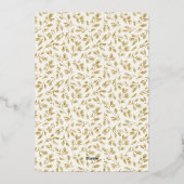 Carte de Noël en feuille d'aluminium dorée pour fe (Verso)