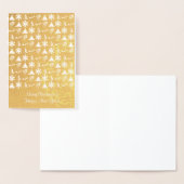 Carte de Noël en feuille d'or avec icônes de Noël (Affichage)