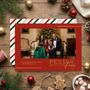Carte de Noël en feuille d'or festive mais toujour