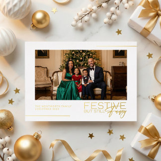 Carte de Noël en feuille d'or festive mais toujour