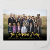 Carte de Noël en feuille métallisée Famille Joie F (Recto)