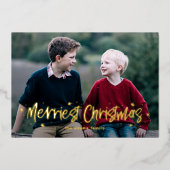 Carte de Noël en feuille véritable Joyeux Noël des (Recto)