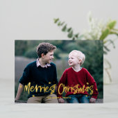 Carte de Noël en feuille véritable Joyeux Noël des (Debout devant)