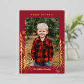 Carte de Noël en foil à thème scénique hivernal (Debout devant)