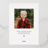 Carte de Noël en foil à thème scénique hivernal (Verso)