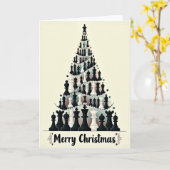 Carte de Noël en forme d'arbre d'échecs (Fleur jaune)
