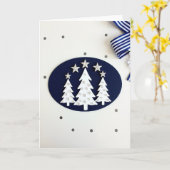 Carte de Noël en forme d'arbre scintillant (Fleur jaune)