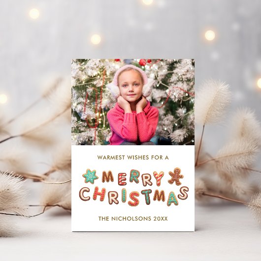 Carte de Noël en forme de biscuits au gingembre
