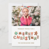 Carte de Noël en forme de biscuits au gingembre (Devant)