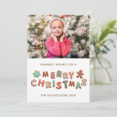 Carte de Noël en forme de biscuits au gingembre (Debout devant)
