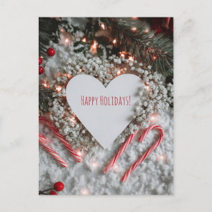 Carte de Noël en forme de cœur 