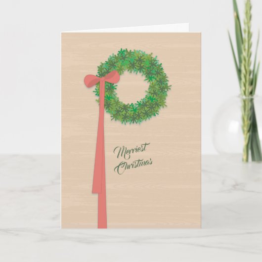 Carte de Noël en forme de couronne d'art (Devant)