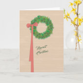 Carte de Noël en forme de couronne d'art (Fleur jaune)