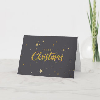 Carte de Noël en granit et or avec des étoiles
