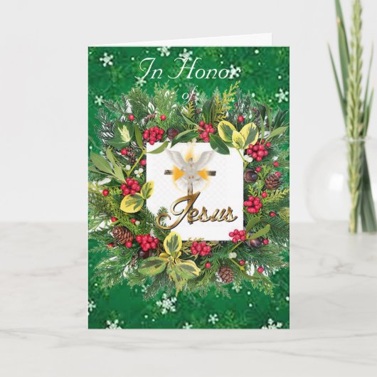Carte de Noël en l'honneur de Jésus (Devant)