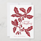 Carte de Noël en linocut à la main (Devant)