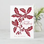 Carte de Noël en linocut à la main (Debout devant)