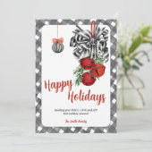 Carte de Noël en noir et blanc (Debout devant)