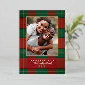 Carte de Noël en or à motif écossais (Debout devant)