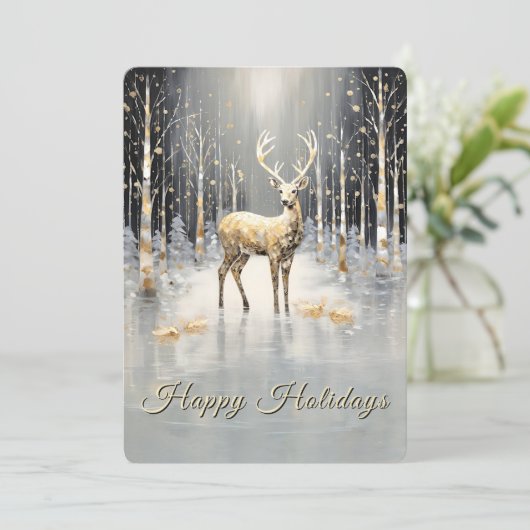 Carte de Noël en or de renne (Debout devant)