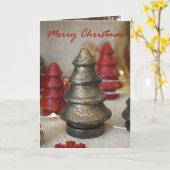 Carte de Noël en or pliée et vieillie avec un arbr (Fleur jaune)