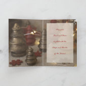 Carte de Noël en or pliée et vieillie avec un arbr (Intérieur)