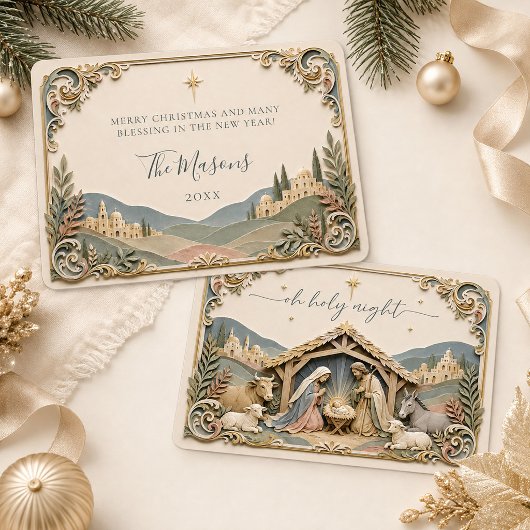 Carte de Noël en papier 3D représentant une scène