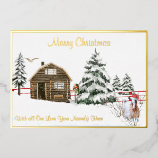 Carte de Noël en papier alu Chèvre soyeuse Maggie