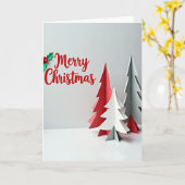 Carte de Noël en papier avec arbre (Fleur jaune)