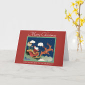 Carte de Noël en papier coupé blanc avec Père Noël (Fleur jaune)