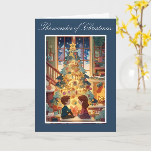 Carte de Noël en papier coupé de charme (Fleur jaune)