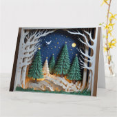 Carte de Noël en papier découpé (Fleur jaune)