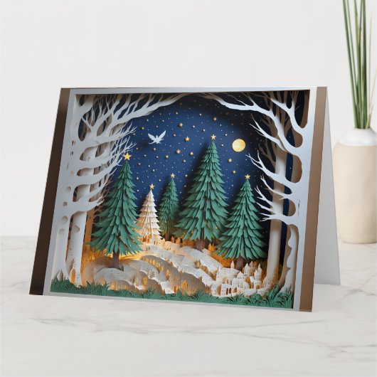 Carte de Noël en papier découpé (Devant)