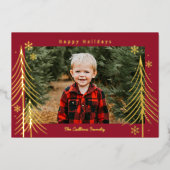 Carte de Noël en papier métallisé pour les fêtes (Recto)