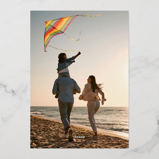 Carte de Noël en papier métallisé Seas and Greetin (Verso)