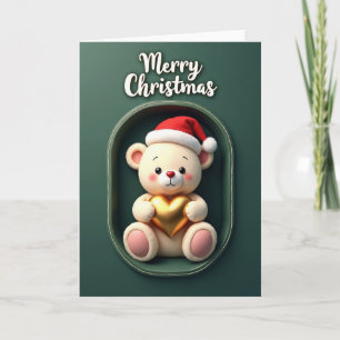 Carte de Noël en peluche douce