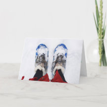 Carte de Noël en raquettes