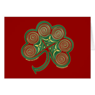 Carte de Noël en spirale de shamrock