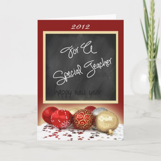 Carte de Noël en tableau noir pour enseignant (Devant)