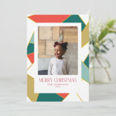 Carte de Noël en verre coloré géométrique (Debout devant)