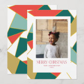 Carte de Noël en verre coloré géométrique (Devant / Derrière)