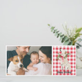 Carte de Noël En vichy chien (Debout devant)